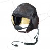 Lynx leather paramotor ultralight helmet